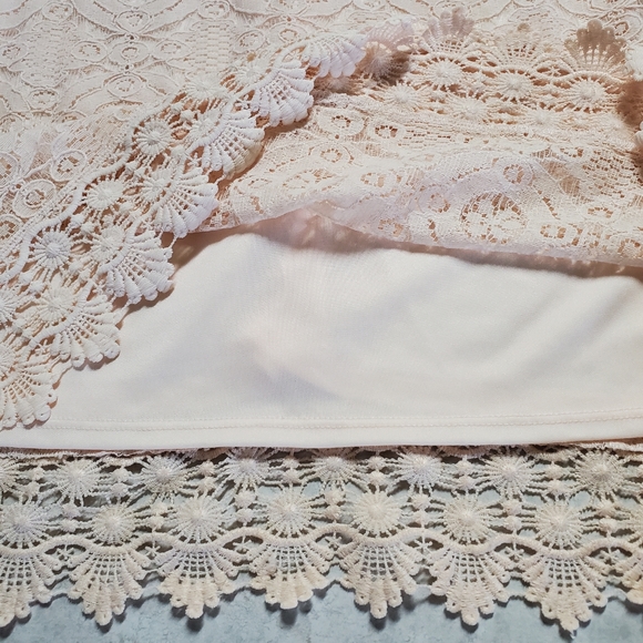 Sequin Hearts Peach Lace Dress - Picture 9 of 14